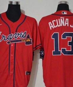 Atlanta Braves Ronald Acuna Jr #13 2020 Mlb Red Jersey