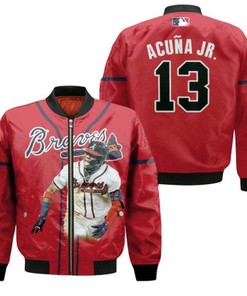 Atlanta Braves Ronald Acuna Jr 13 MLB Team Alternate Player Name Red Jersey Gift For Atlanta Braves Fans Bomber Jacket