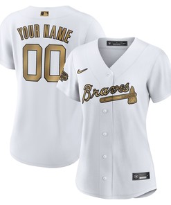 Atlanta Braves Womens 2022 Mlb All-star Game Replica Custom Jersey - White Custom Jerseys Mlb