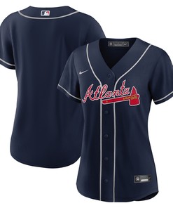 Atlanta Braves Womens Alternate Replica Team Jersey - Navy Mlb
