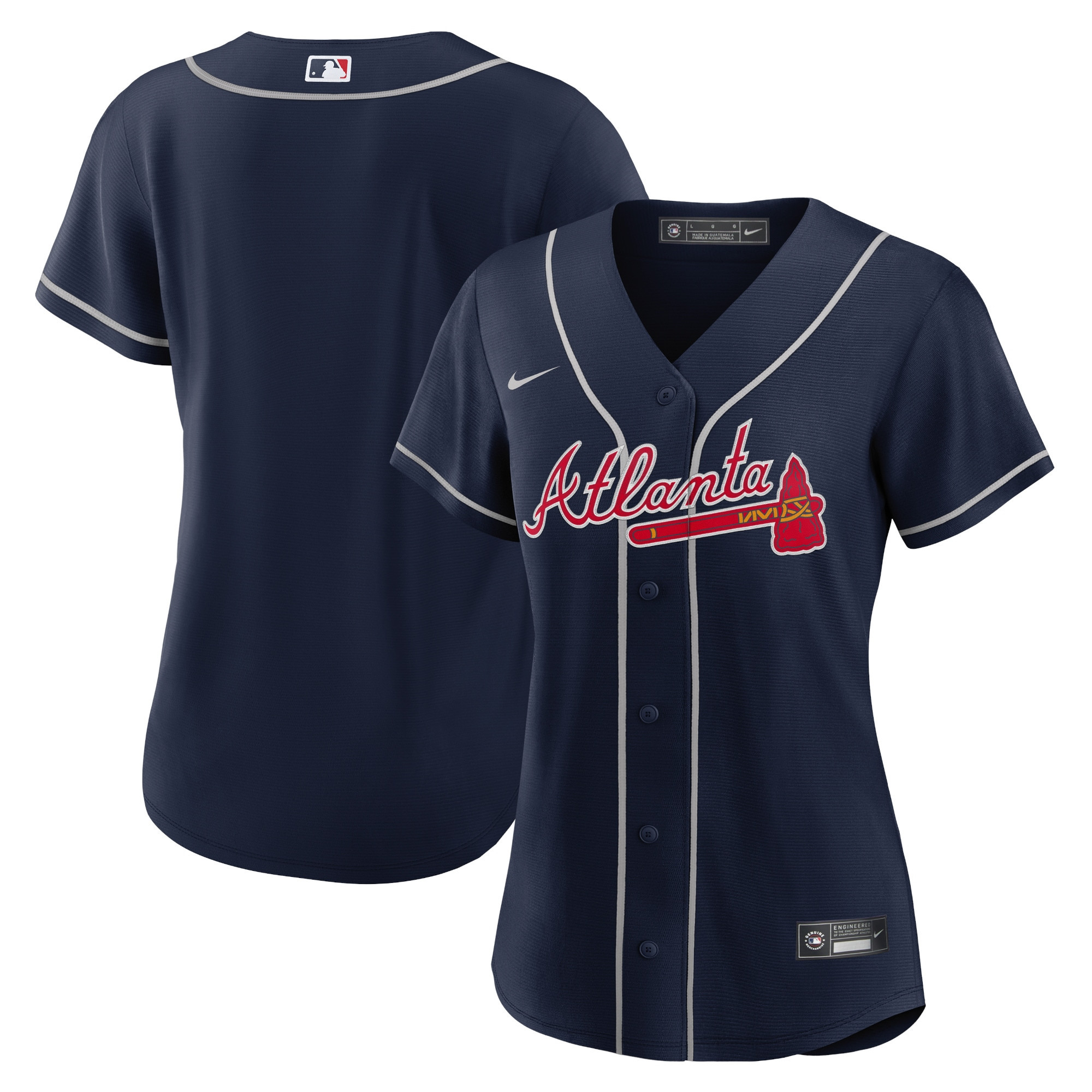 Atlanta Braves Womens Alternate Replica Team Jersey - Navy Mlb
