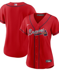 Atlanta Braves Womens Alternate Replica Team Jersey Red Mlb
