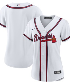 Atlanta Braves Womens Home Replica Team Jersey White Mlb