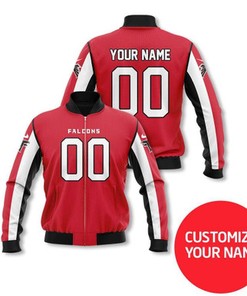 Atlanta Falcons #00 Personalized Red Style Gift With Custom Number Name For Falcons Fans Bomber Jacket