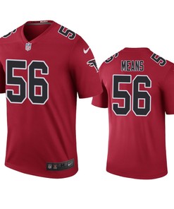 Atlanta Falcons #56 Steven Means Color Rush Legend Red Jersey - Men