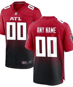 Atlanta Falcons Alternate Custom Game Jersey - Red Custom Jerseys Nfl