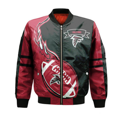 Atlanta Falcons Bomber Jacket Flame Ball - NFL