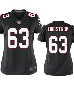 Atlanta Falcons Chris Lindstrom 2019 Nfl Draft Black Alternate Game Womens Jersey