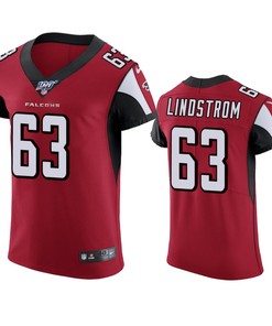 Atlanta Falcons Chris Lindstrom Red 100th Season Vapor Elite Jersey
