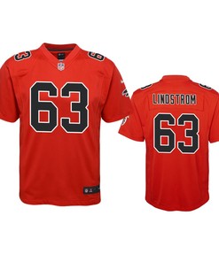 Atlanta Falcons Chris Lindstrom Red Color Rush Game Jersey