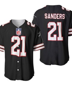 Atlanta Falcons Deion Sanders #21 Great Player Nfl American Football Legacy Vintage Black 3d Designed Allover Gift For Atlanta Fans Baseball Jersey