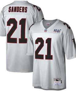 Atlanta Falcons Deion Sanders Platinum Nfl 100 Retired Player Legacy Jersey