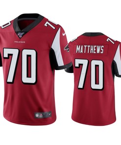Atlanta Falcons Jake Matthews Red 100th Season Vapor Limited Jersey