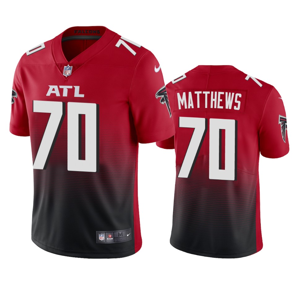 Atlanta Falcons Jake Matthews Red 2020 2nd Alternate Vapor Limited Jersey - Mens
