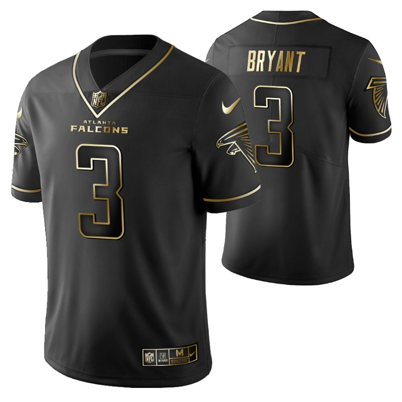 Atlanta Falcons Matt Bryant 3 2021 Nfl Golden Brandedition Black Jersey Gift For Falcons Fans