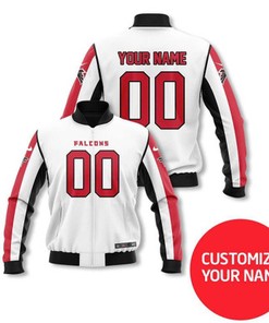 Atlanta Falcons Nfl Super Bowl Champions White Personalized Number Name Jersey Style Gift For Football And Falcons Fans Bomber Jacket