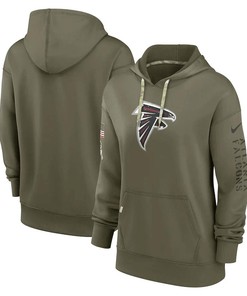 Atlanta Falcons Women's 2022 Salute To Service Performance Pullover Hoodie - Olive