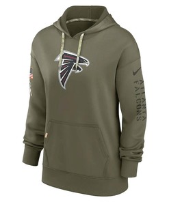 Atlanta Falcons Women's 2022 Salute To Service Performance Pullover Hoodie - Olive