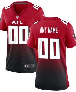 Atlanta Falcons Womens Alternate Custom Game Jersey - Red Custom Jerseys Nfl