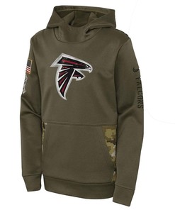 Atlanta Falcons Youth 2022 Salute To Service Performance Pullover Hoodie - Olive