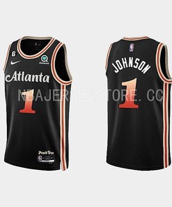 Atlanta Hawks 1 Jalen Johnson 2022-23 City Edition Black Men Jersey