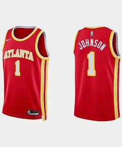 Atlanta Hawks 1 Jalen Johnson 2022-23 Icon Edition Red Men Jersey