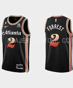 Atlanta Hawks 2 Trent Forrest 2022-23 City Edition Black Men Jersey