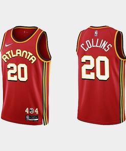 Atlanta Hawks 20 John Collins 2022-23 Icon Edition Red Men Jersey
