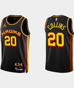 Atlanta Hawks 20 John Collins 2022-23 Statement Edition Black Men Jersey