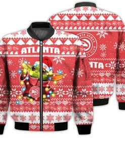 Atlanta Hawks Baby Yoda Star Wars Sports Football American Ugly Christmas Gifts Unisex 3D Bomber Jacket