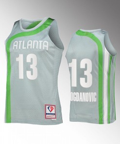 Atlanta Hawks Bogdan Bogdanovic 13 Hardwood Classics Sliver 75th Jersey