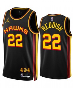 Atlanta Hawks Cam Reddish 22 2022-23 Black Statement Edition Jersey
