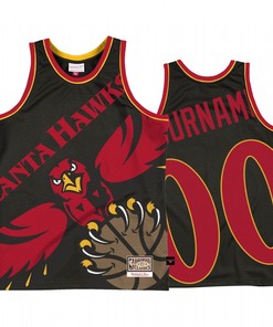 Atlanta Hawks Custom 00 Black Big Face 2.0 Jersey