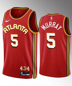Atlanta Hawks Dejounte Murray 5 2022-23 Icon Edition Red Jersey