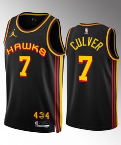 Atlanta Hawks Jarrett Culver 7 2022-23 Statement Edition Black Jersey Swingman