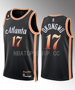 Atlanta Hawks Onyeka Okongwu 17 2022-23 City Edition Black Jersey No.6 Patch