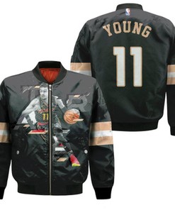 Atlanta Hawks Peachtree Trae Young 11 NBA 2020 Basketball Team 3D Designed Gift For Hawks Fans Bomber Jacket