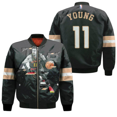 Atlanta Hawks Peachtree Trae Young 11 NBA 2020 Basketball Team 3D Designed Gift For Hawks Fans Bomber Jacket