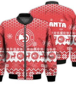 Atlanta Hawks Sports Football American Ugly Christmas Sweater Gifts Unisex 3D Bomber Jacket