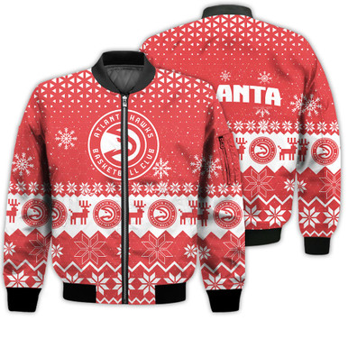 Atlanta Hawks Sports Football American Ugly Christmas Sweater Gifts Unisex 3D Bomber Jacket