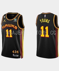 Atlanta Hawks Trae Young 11 Black 2022-23 Statement Edition Men Jersey