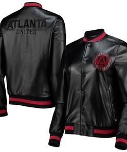 Atlanta United FC The Wild Collective Women's Full-Snap Bomber Jacket - Black