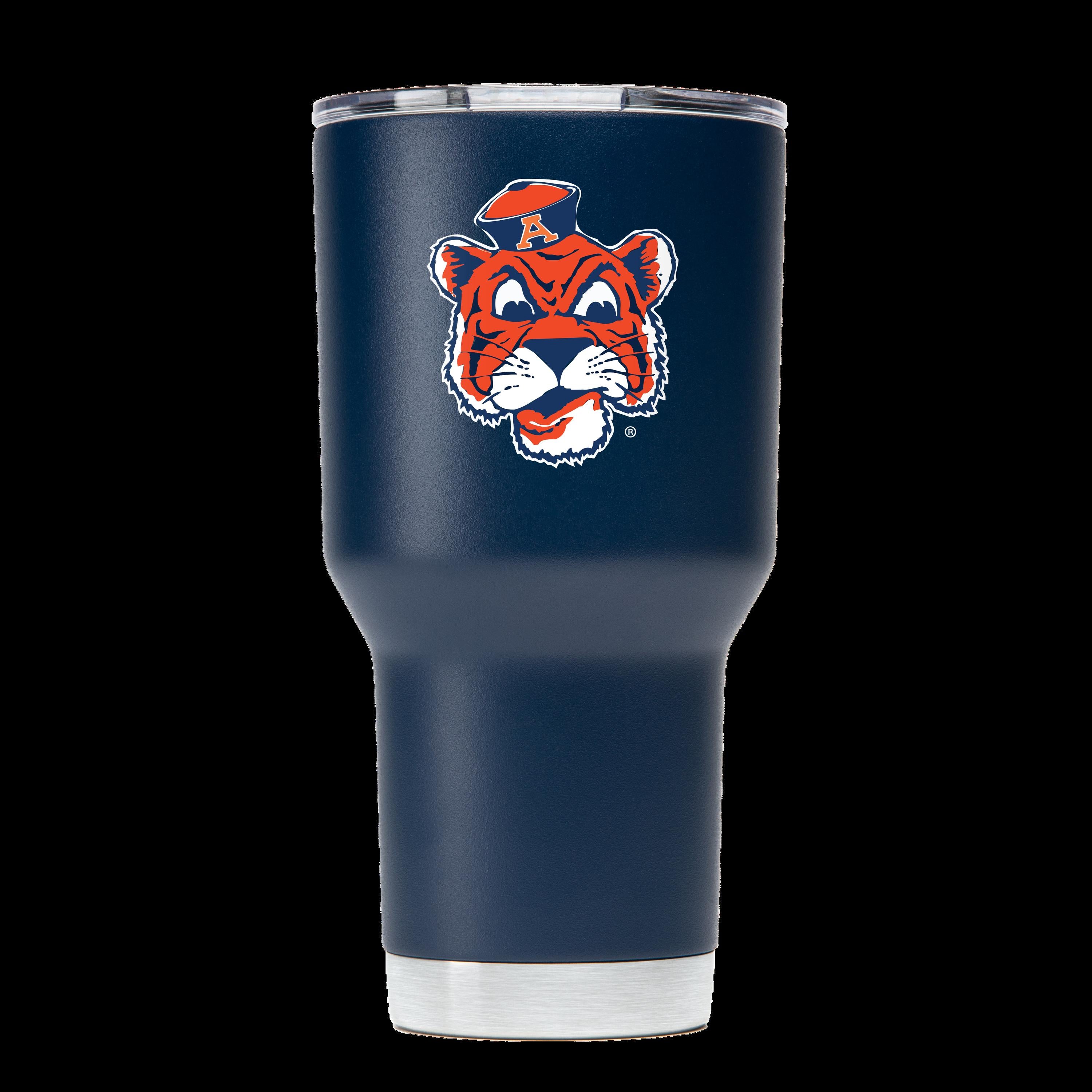 Auburn Aubie Navy Tumbler - Stylish Navy Tumbler featuring Aubie for Auburn Supporters