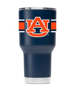 Auburn Navy Tumbler w-Stripes - Classic Navy Tumbler with Striped Design for Auburn Fans