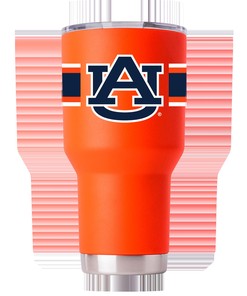 Auburn Orange Tumbler w-Stripes - Vibrant Orange Tumbler with Striped Design for Auburn Enthusiasts