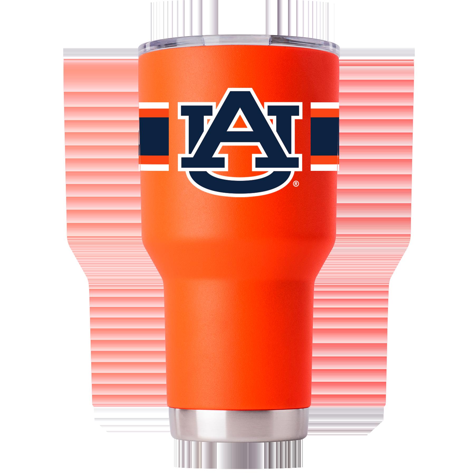 Auburn Orange Tumbler w-Stripes - Vibrant Orange Tumbler with Striped Design for Auburn Enthusiasts