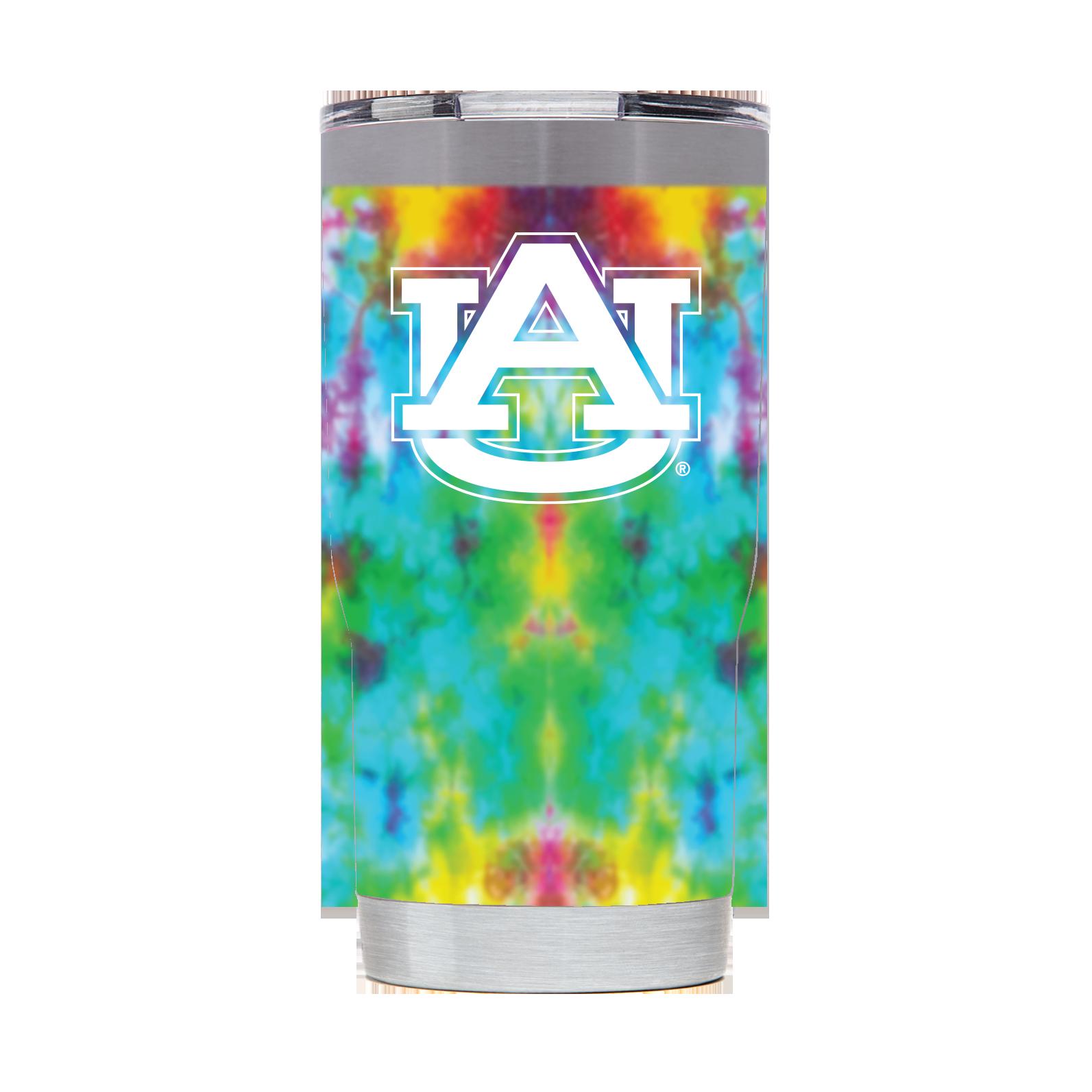 Auburn Tie-Dye Tumbler - Vibrant Tie-Dye Tumbler for Auburn Enthusiasts