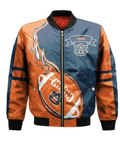Auburn Tigers Bomber Jacket Flame Ball - NCAA