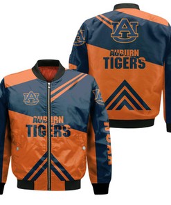 Auburn Tigers Football Bomber Jacket  - Stripes Cross Shoulders - NCAA