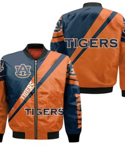 Auburn Tigers Logo Bomber Jacket Cross Style - NCAA